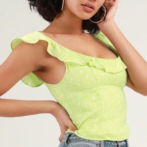 Free People Stay With You Top in Lime